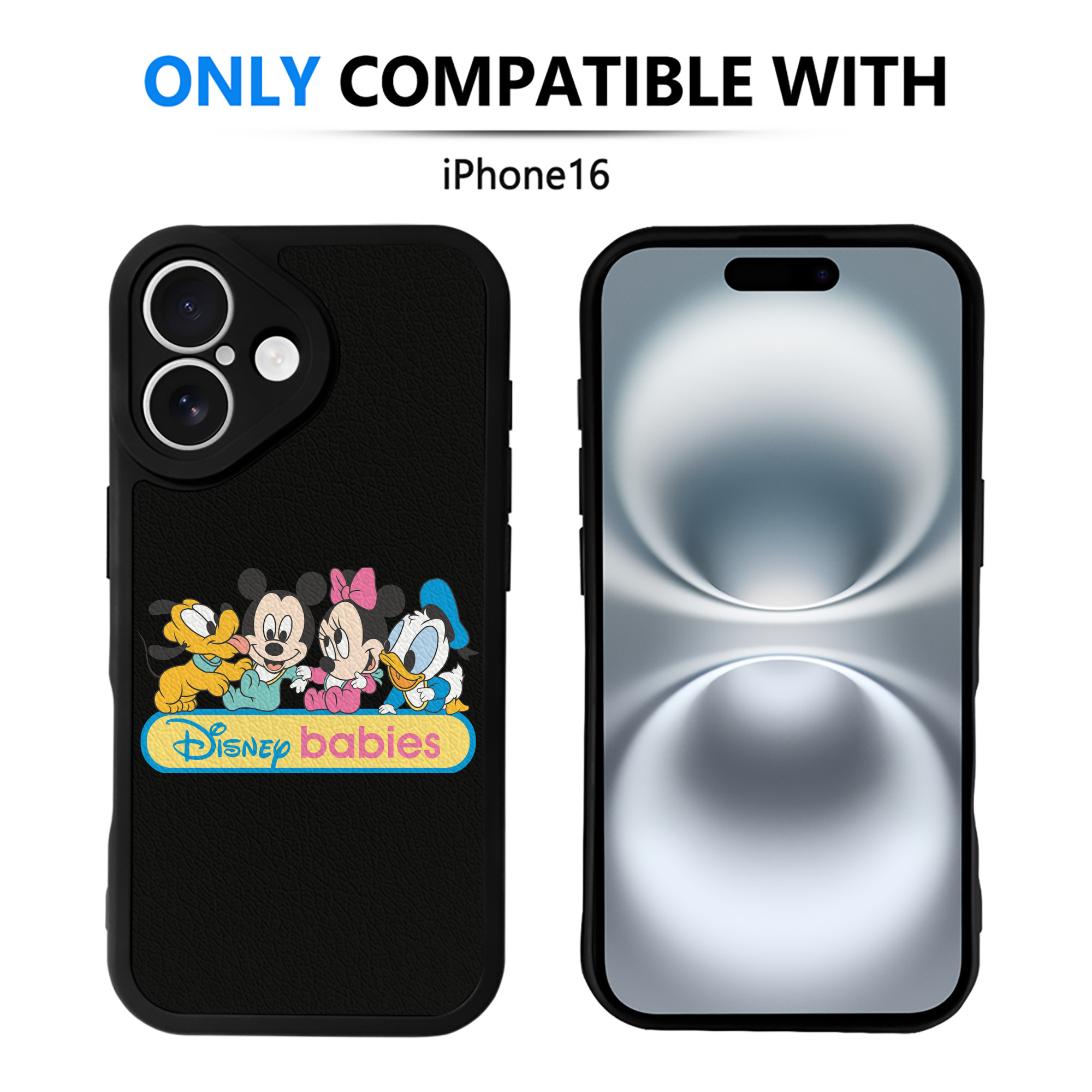 （画像用） ミッキーマウス Mickey Mouse 【iPhone 16シリーズ対応】シリコンスマホケース（レザー調） 材質：シリコン
